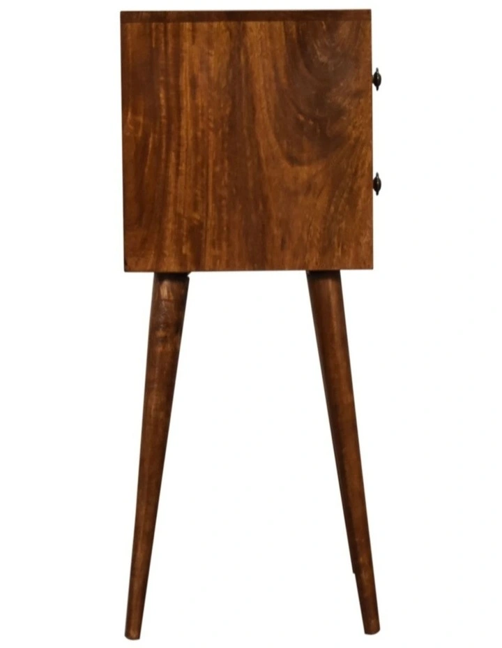 Solid Wood Mini 2 Drawer Chestnut Bedside in Brown image 6