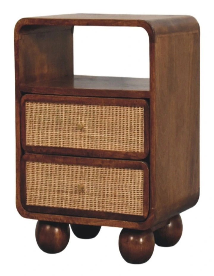Solid Wood Larissa 2 Drawer Chestnut Nightstand in Brown image 3
