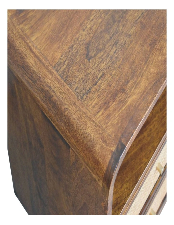 Solid Wood Larissa 2 Drawer Chestnut Nightstand in Brown image 4