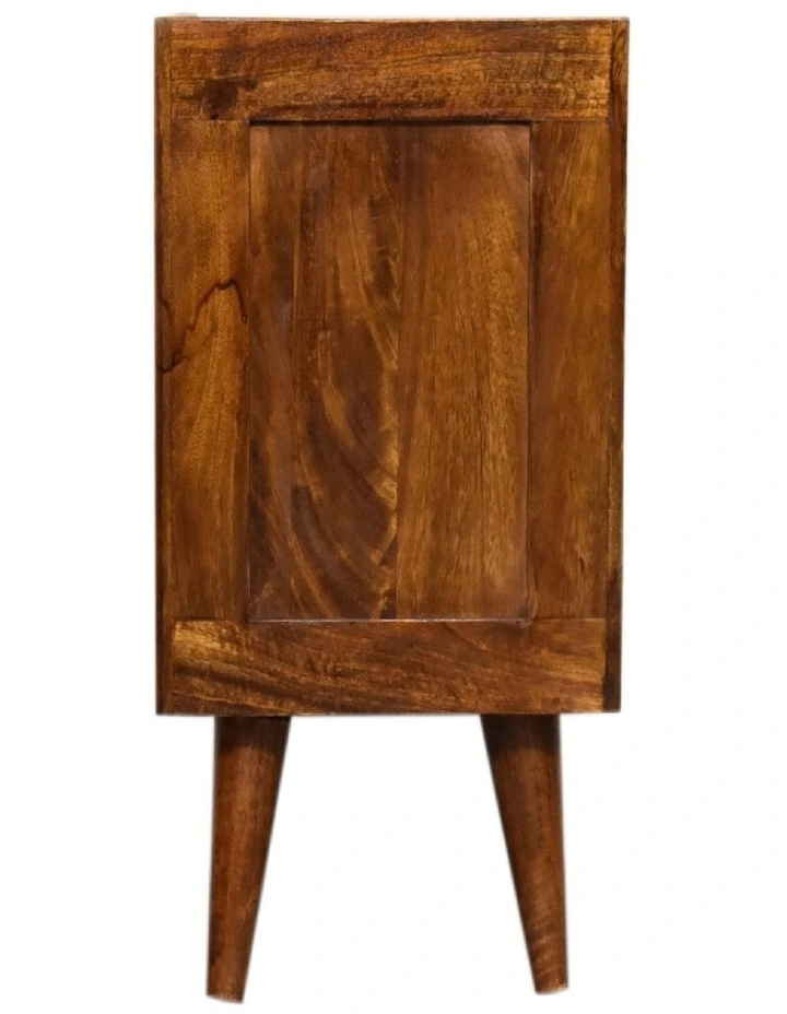Artisan Furniture Solid Wood Mini Manila Gold 1 Drawer Bedside, 1 Shelf, Brown & Golden image 6