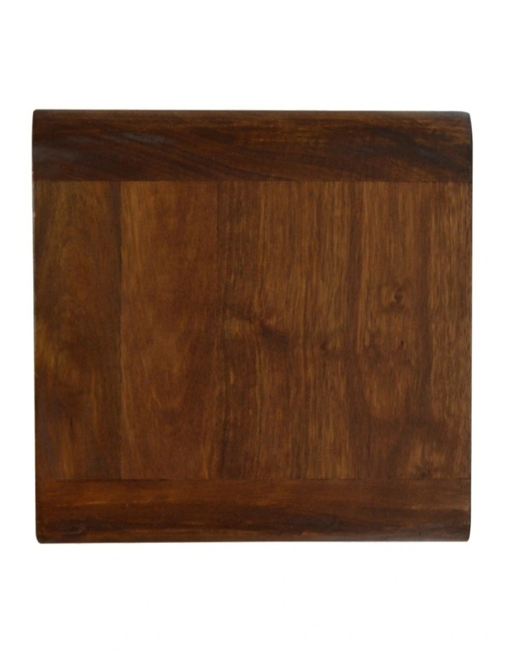 Solid Wood Floating Curved Chestnut Bedside Mount 2 Drawers in Dark Brown image 6