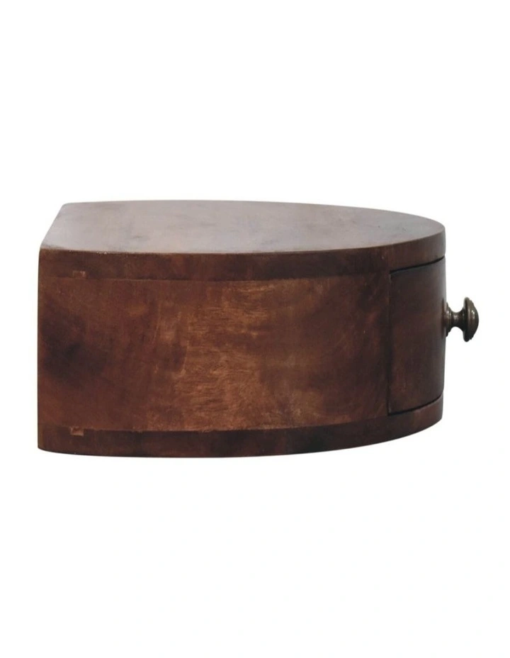 Artisan Furniture Solid Wood Honey Caramel Wall Mounted Rounded Bedside, 1 Drawer, Brown image 6