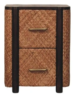 Solid Wood Havana Canefront Drawers in Brown