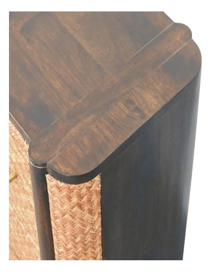 Solid Wood Havana Canefront Drawers in Brown image 4