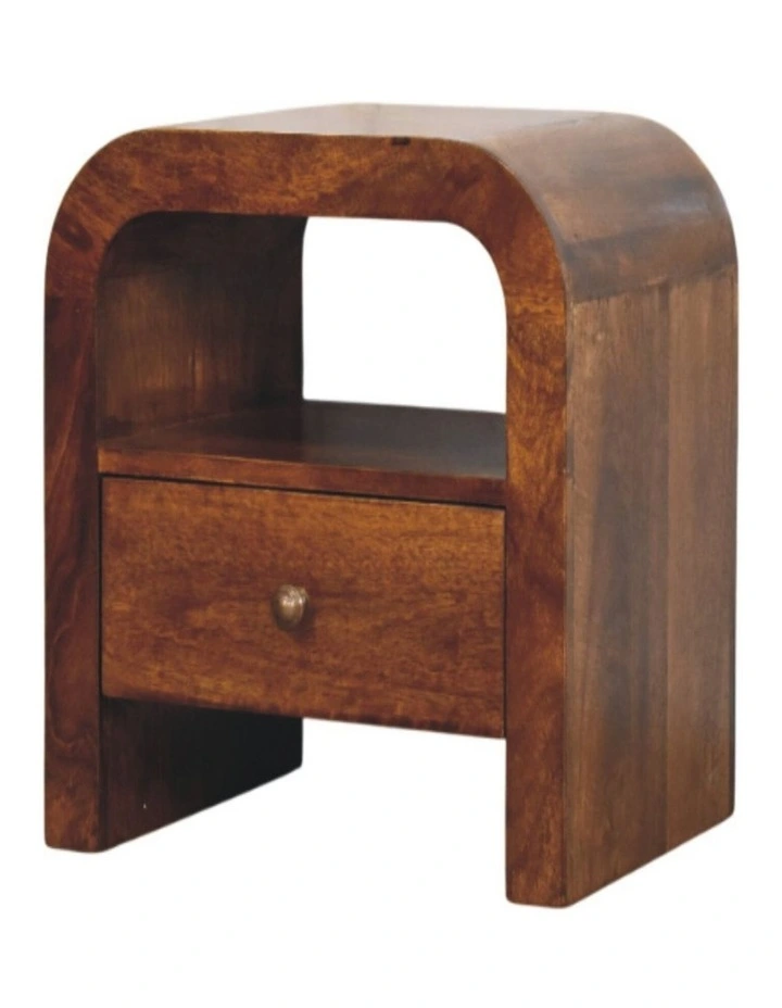 Solid Wood Darcy Chestnut Nightstand with Drawer in Dark Brown image 3