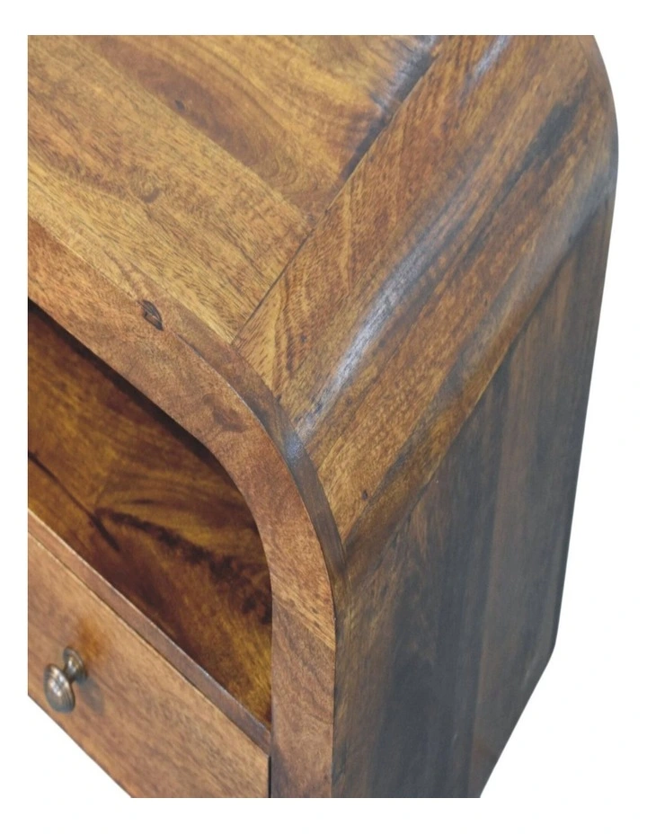Solid Wood Darcy Chestnut Nightstand with Drawer in Dark Brown image 4
