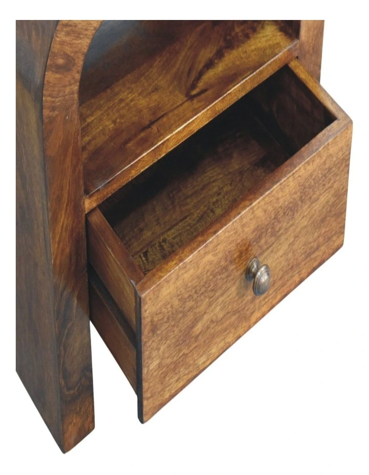 Solid Wood Darcy Chestnut Nightstand with Drawer in Dark Brown image 5