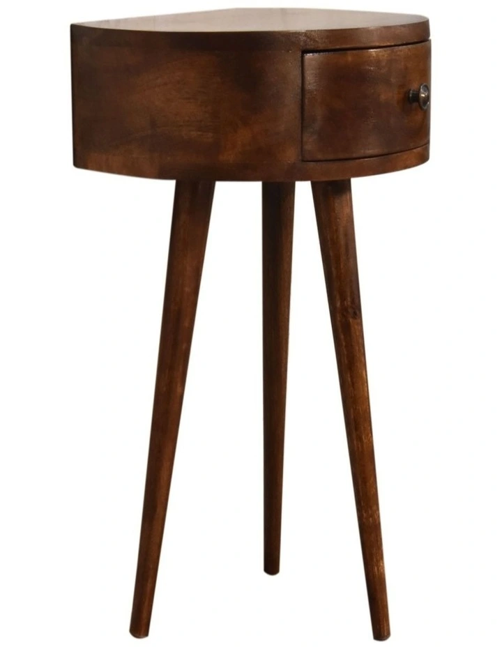 Solid Wood Chestnut Semi Circle Bedside in Brown image 3