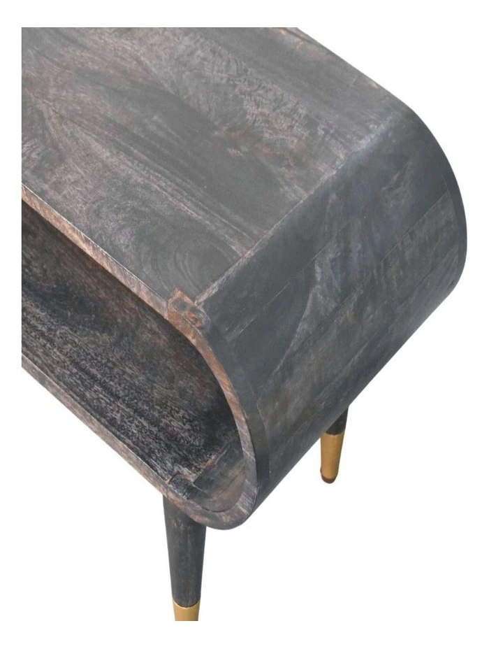 Solid Wood Curved Edge Media Unit in Black image 4