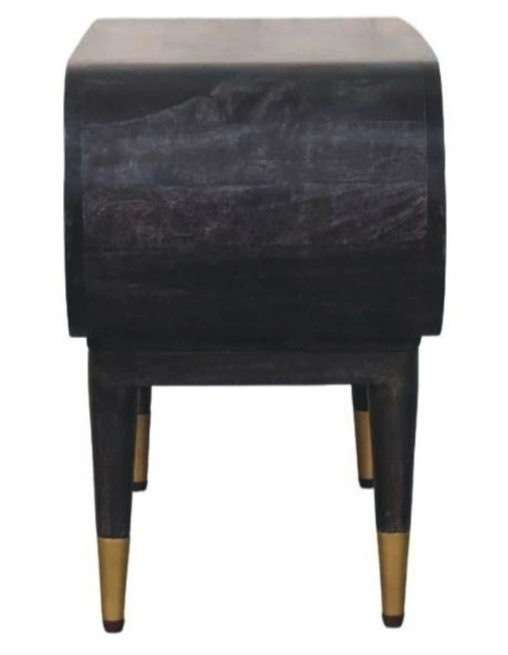 Solid Wood Curved Edge Media Unit in Black image 6