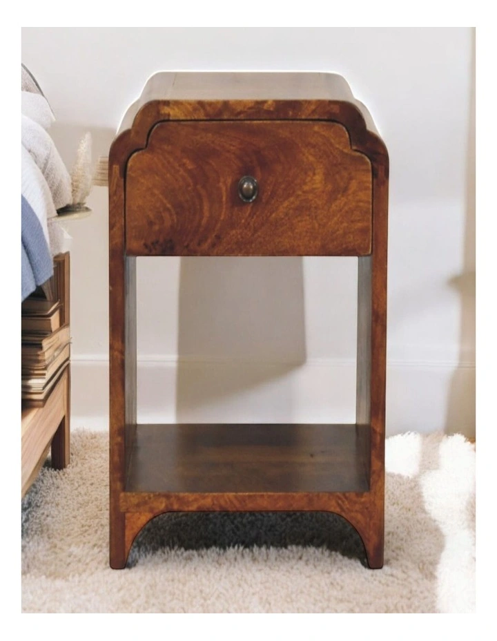Solid Wood Newton Mini Chestnut Nightstand in Brown image 2
