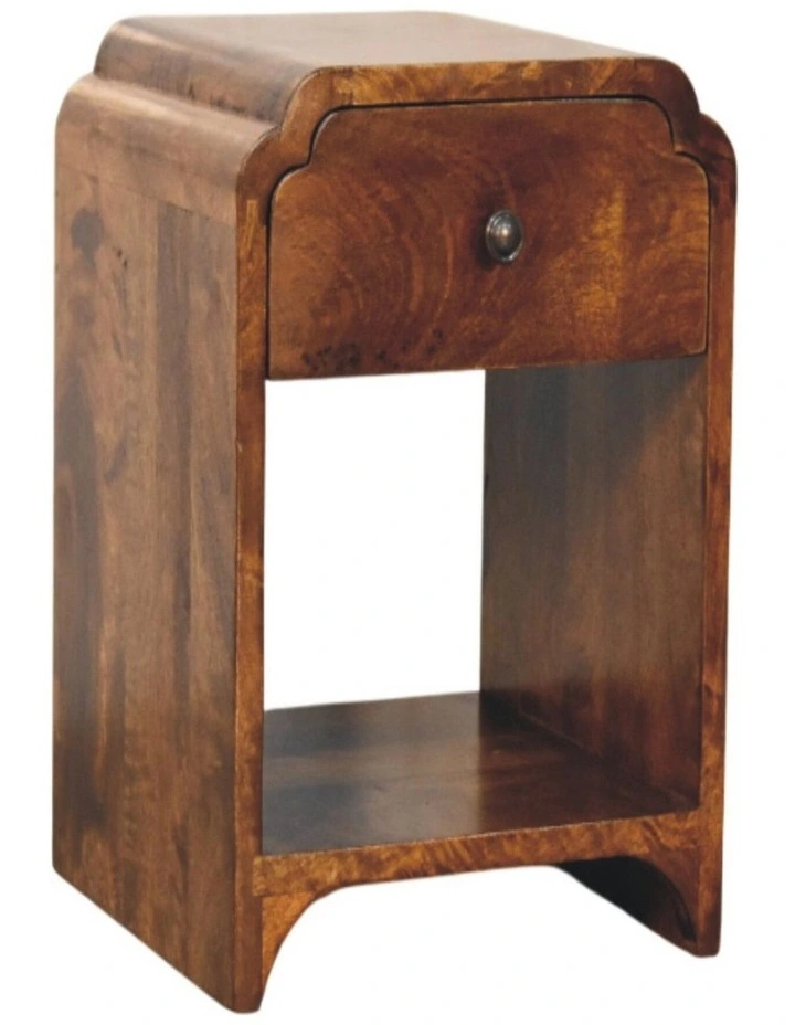 Solid Wood Newton Mini Chestnut Nightstand in Brown image 3