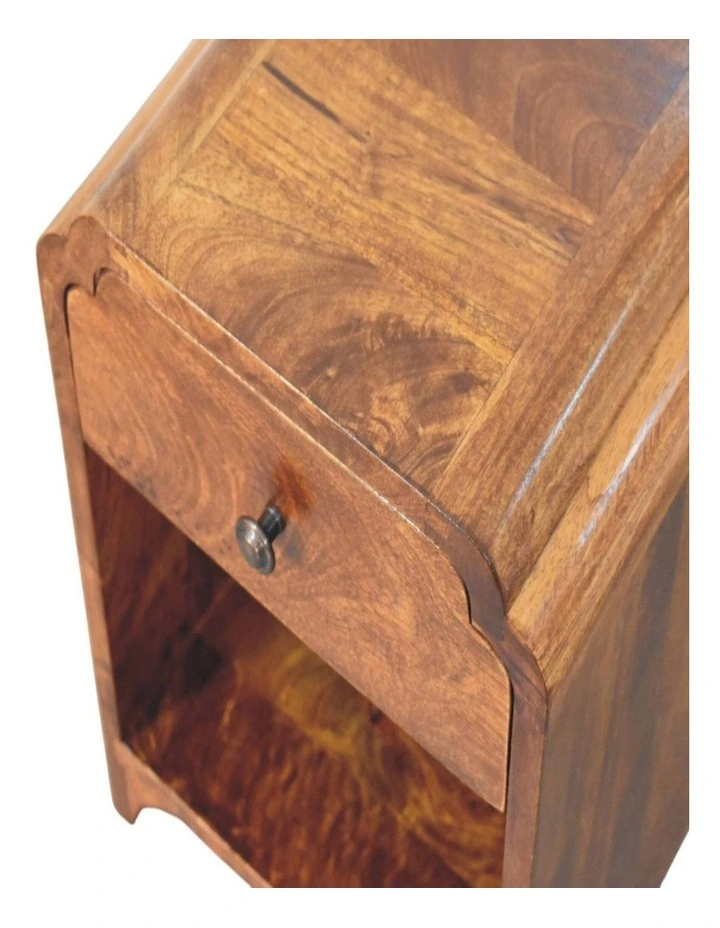 Solid Wood Newton Mini Chestnut Nightstand in Brown image 4