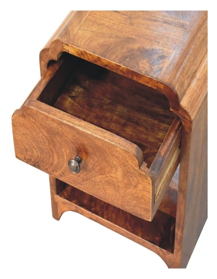 Solid Wood Newton Mini Chestnut Nightstand in Brown image 5