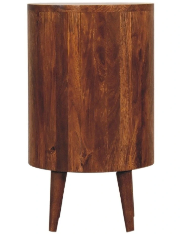 Solid Wood Cortez Bedside 1 Drawer 2 Shelves in Dark Brown image 6