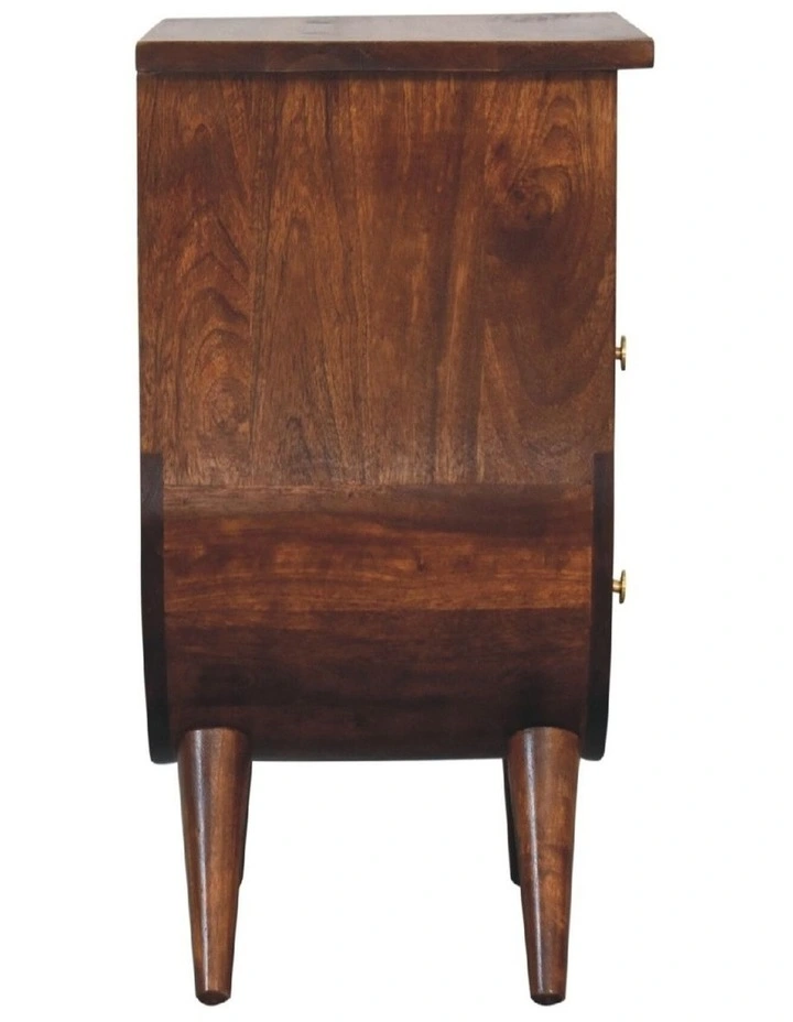 Solid Wood Split Chestnut Bedside in Dark Brown image 5