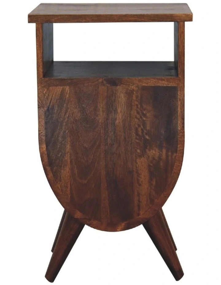 Solid Wood Split Chestnut Bedside in Dark Brown image 6