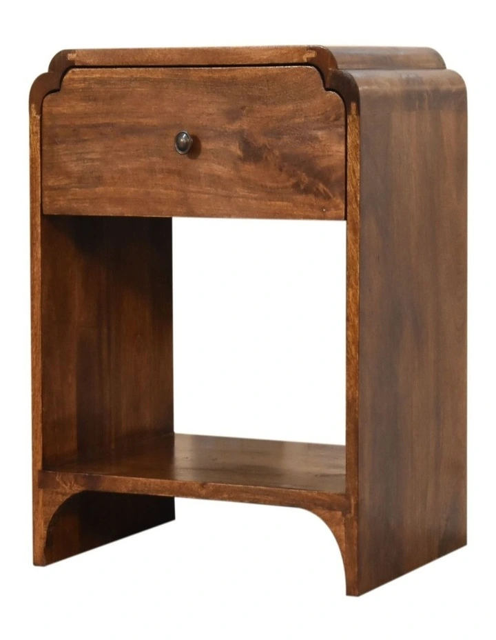 Artisan Furniture Solid Wood Newton Bedside, 1 Drawer, 1 Open Slot, Dark Brown image 4