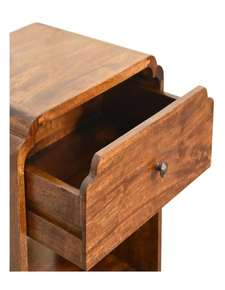 Artisan Furniture Solid Wood Newton Bedside, 1 Drawer, 1 Open Slot, Dark Brown image 5
