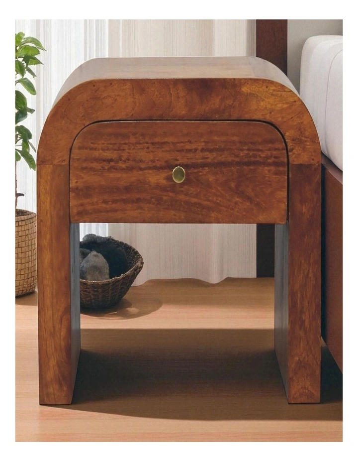 Artisan Furniture Solid Wood Darcy Chestnut Bedside, 1 Drawer, Brown image 2