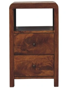 Solid Wood Aspen Bedside in Brown