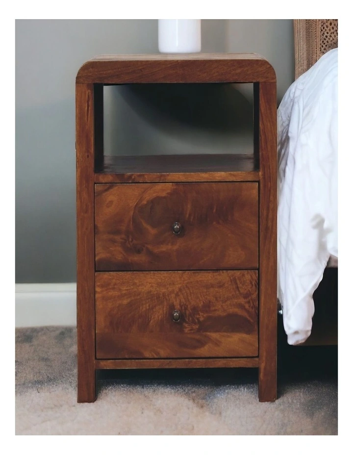 Solid Wood Aspen Bedside in Brown image 2