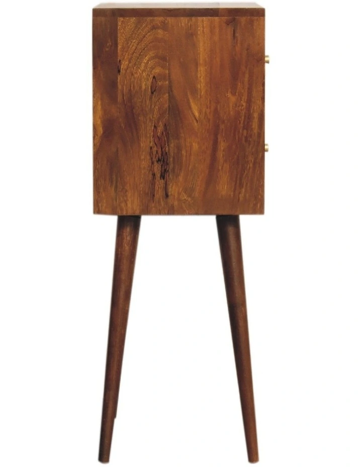 Artisan Furniture Solid Wood Mini Chestnut Cube 2 Drawer Bedside, Brown image 5