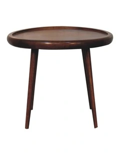 Solid Wood Plate Coffee Table in Dark Brown