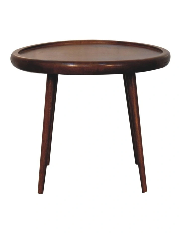 Solid Wood Plate Coffee Table in Dark Brown image 1