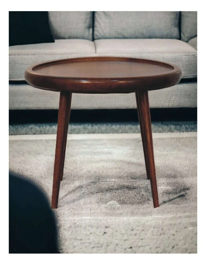 Solid Wood Plate Coffee Table in Dark Brown image 2