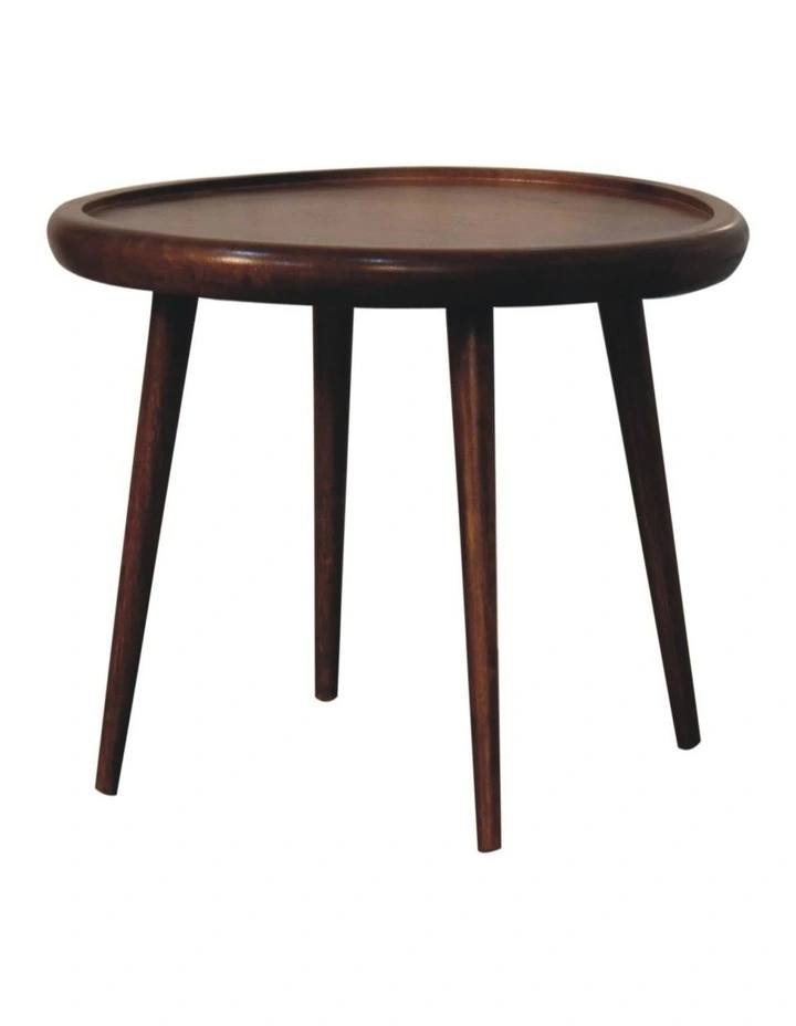 Solid Wood Plate Coffee Table in Dark Brown image 3