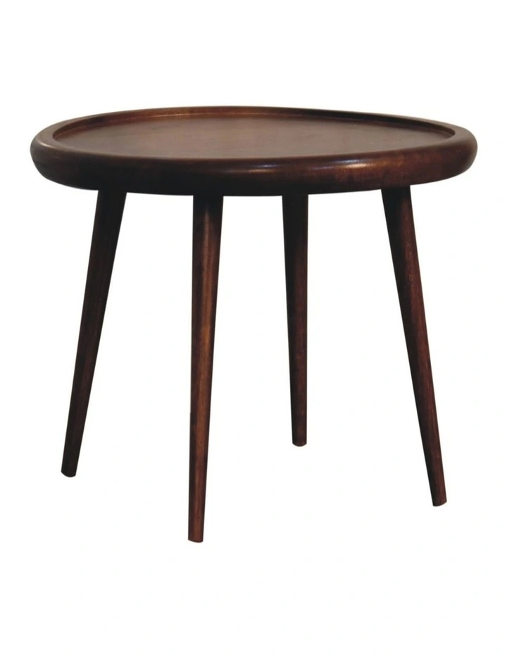 Solid Wood Plate Coffee Table in Dark Brown image 4
