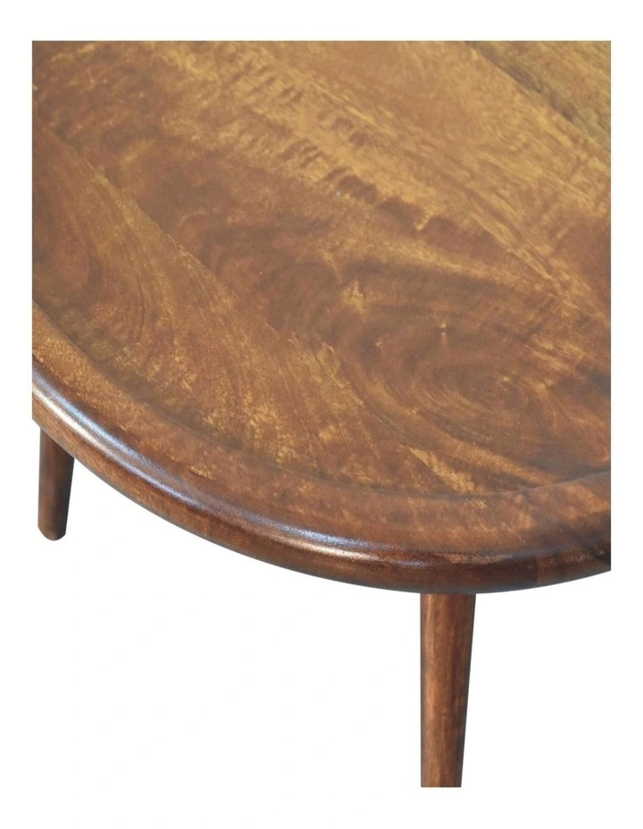 Solid Wood Plate Coffee Table in Dark Brown image 5