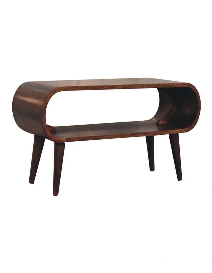 Artisan Furniture Solid Wood Amaya Nordic Style Coffee Table, 1 Shelf, Dark Brown image 3