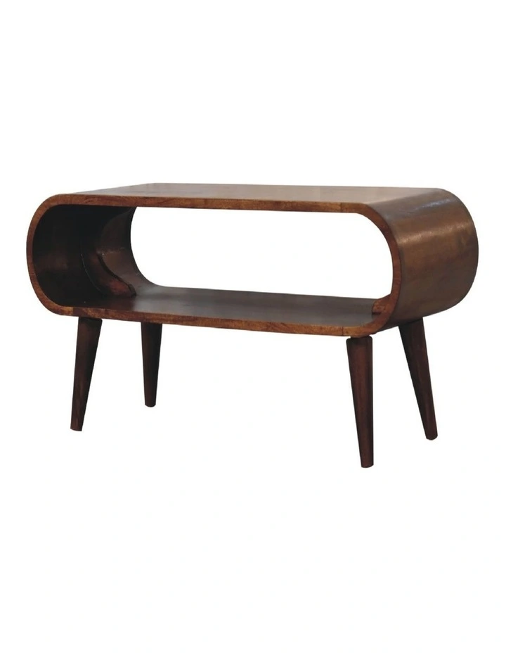 Artisan Furniture Solid Wood Amaya Nordic Style Coffee Table, 1 Shelf, Dark Brown image 4