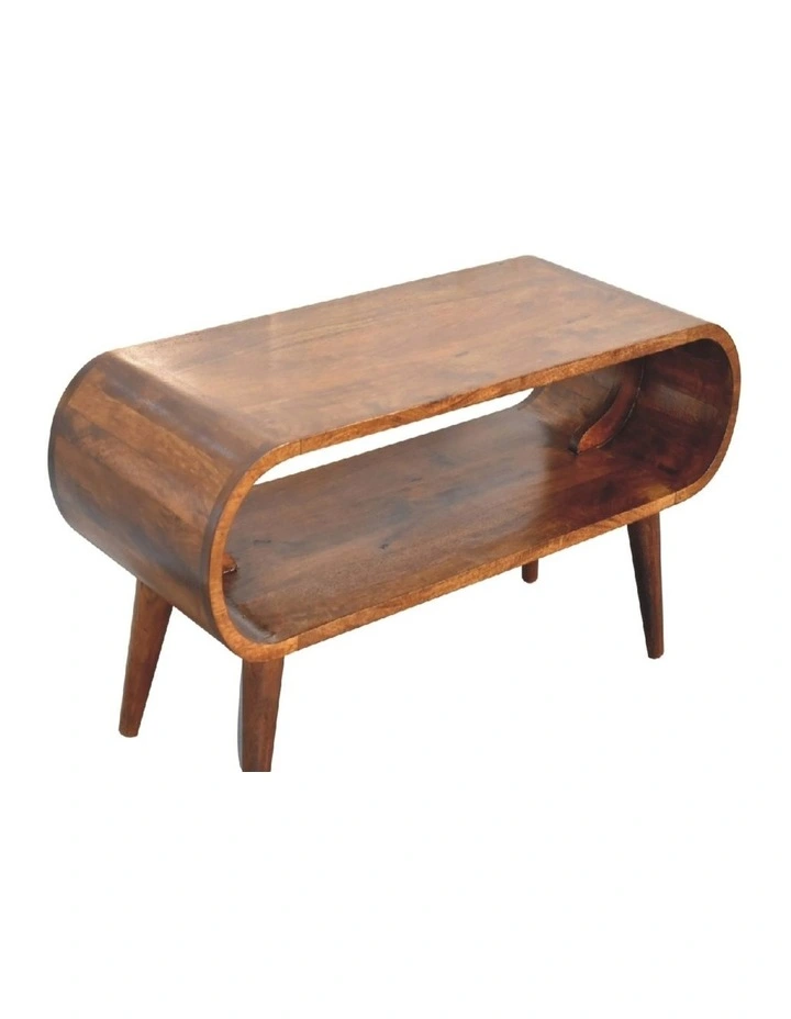 Artisan Furniture Solid Wood Amaya Nordic Style Coffee Table, 1 Shelf, Dark Brown image 5