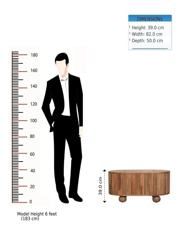 Solid Wood Soba Ball Lid-up Coffee Table in Brown image 7