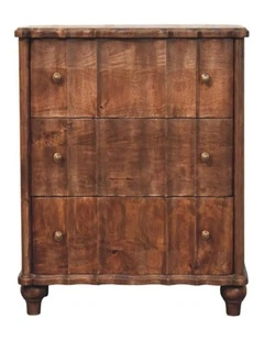 Solid Wood Camille Chest in Brown