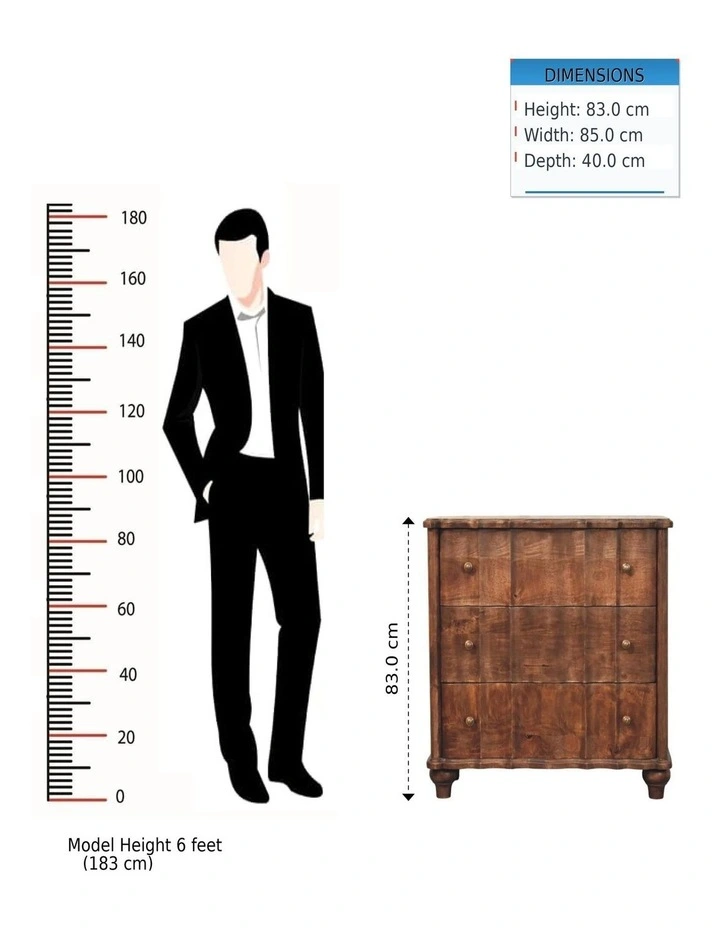 Solid Wood Camille Chest in Brown image 5