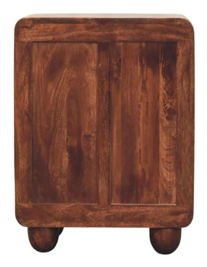 Solid Wood 3-Drawer Rounded Chest in Brown image 6