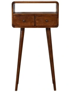 Solid Wood Mini Chestnut Console Table in Brown