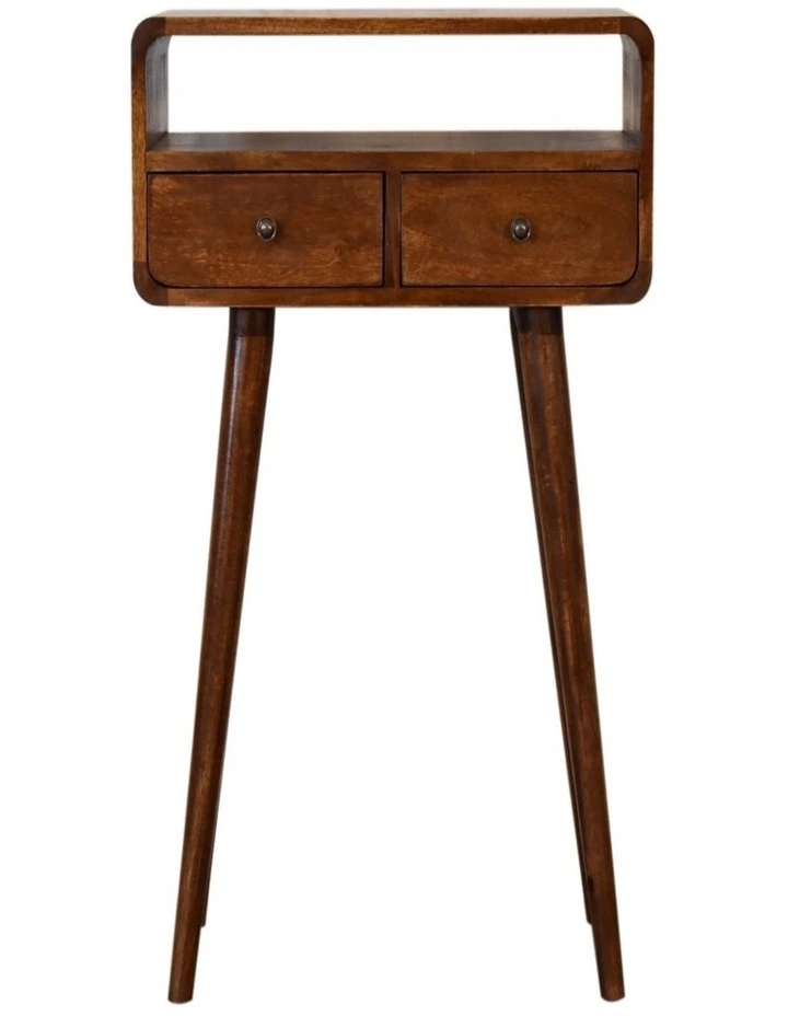 Solid Wood Mini Chestnut Console Table in Brown image 1
