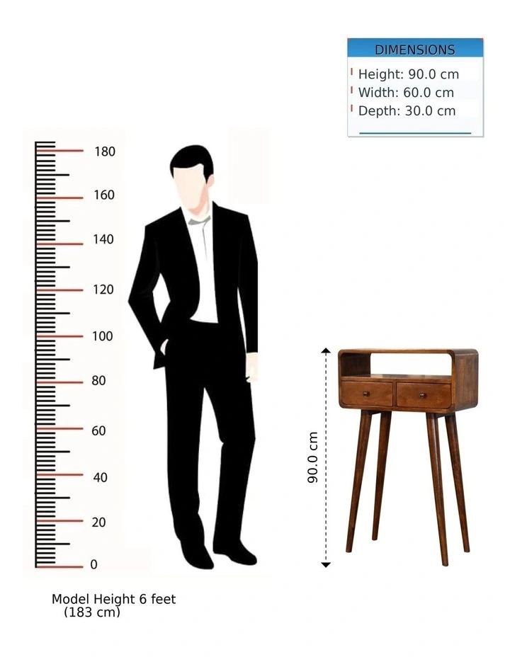 Solid Wood Mini Chestnut Console Table in Brown image 3