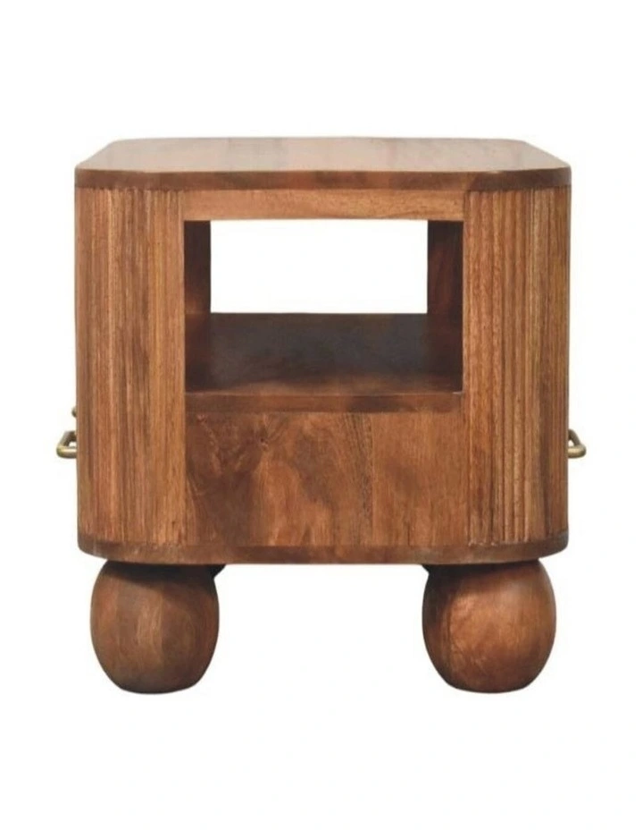 Solid Wood Briarwood Fluted Coffee Table in Brown image 6