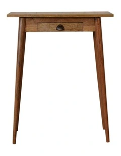 Solid Wood Mini Nordic Style Writing Desk in Beige