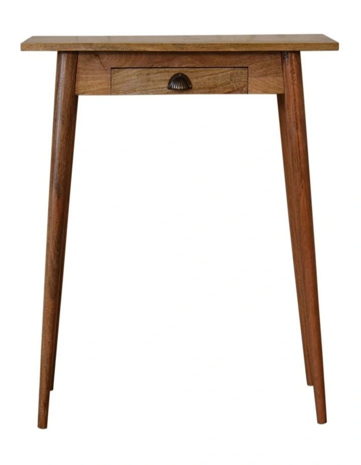Solid Wood Mini Nordic Style Writing Desk in Beige image 1