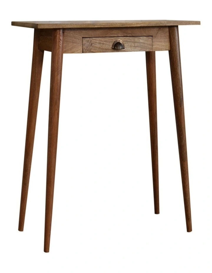 Solid Wood Mini Nordic Style Writing Desk in Beige image 3
