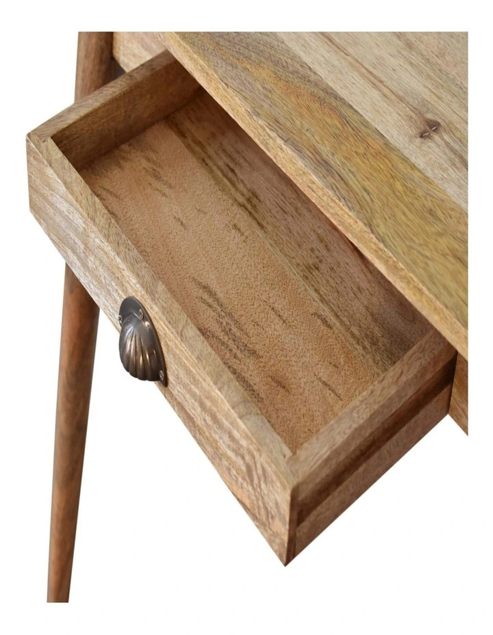 Solid Wood Mini Nordic Style Writing Desk in Beige image 4