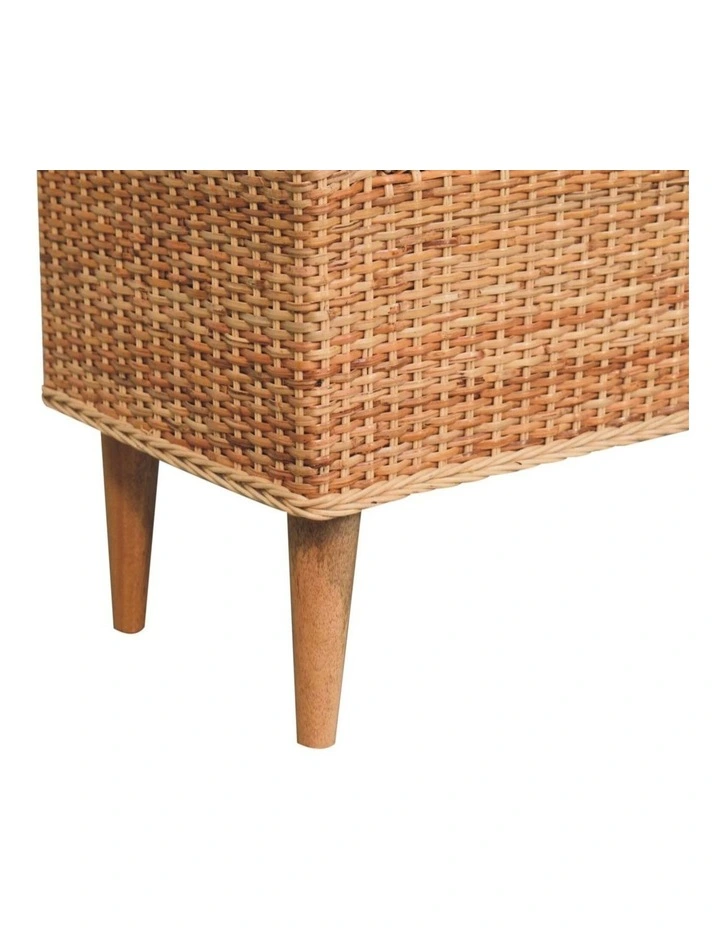 Solid Wood Riviera Woven Bench in Brown image 5