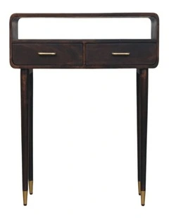 Solid Wood Apollo Loop Console Desk in Dark Brown